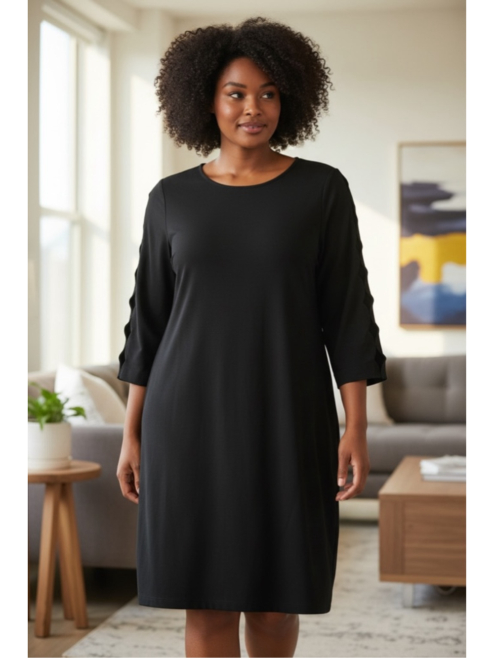 EUC Women's Talbots Black Long Sleeve Dress 14P